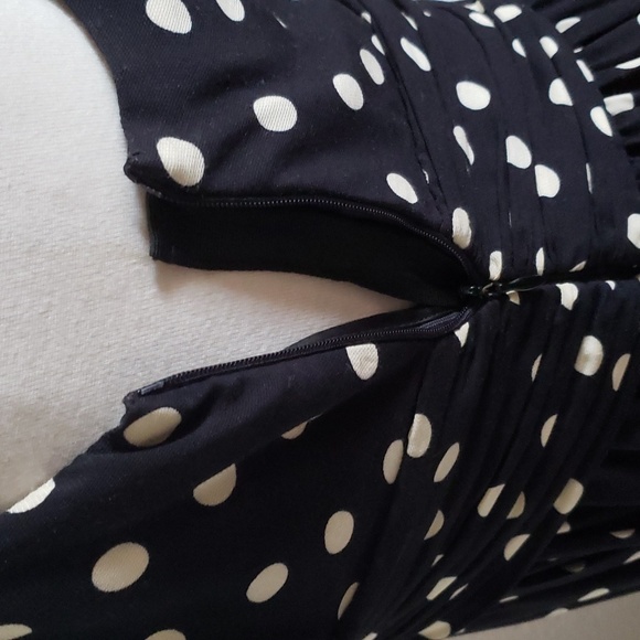 Zara Black Halter Style Pin Up Polka Dot Dress Size Medium - Picture 7 of 11